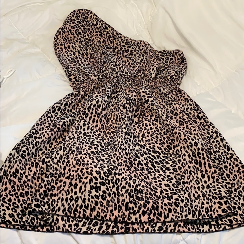 Cheetah off the shoulder dress
